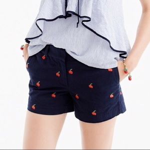 J. Crew cherry-print chino shorts. NWT!